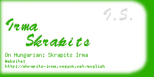 irma skrapits business card